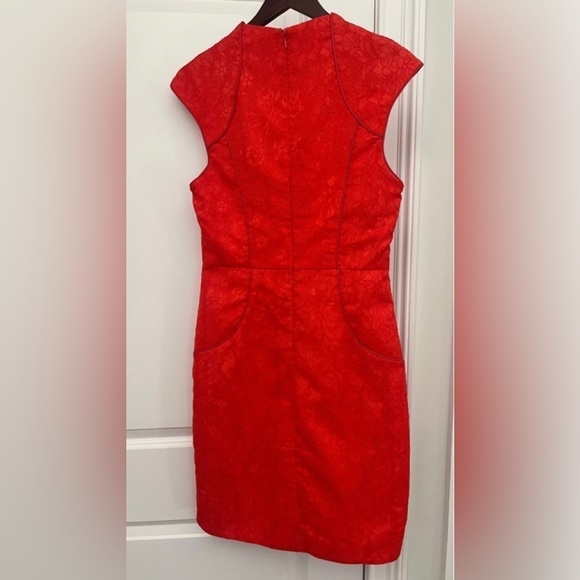 Lumier by Bariano high low jacquard dress Sz. L red - Picture 3 of 6